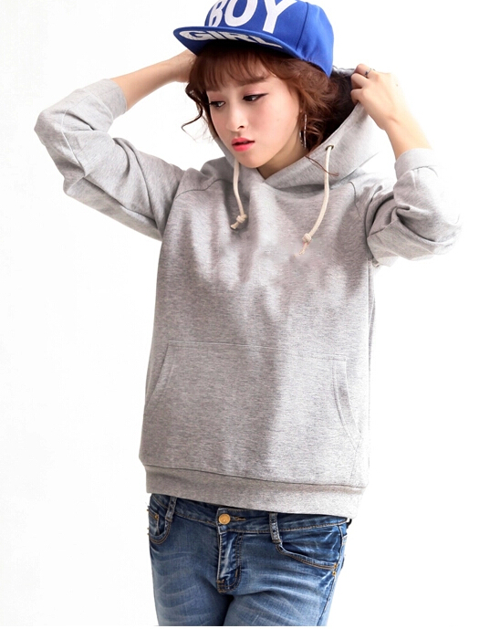 時尚灰色連帽衛衣