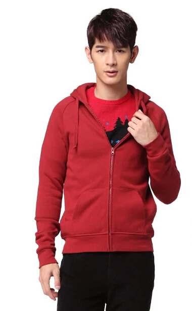 紅色時(shí)尚連帽衛(wèi)衣