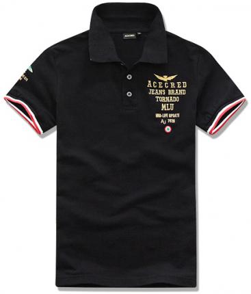 黑色男裝翻領t恤衫