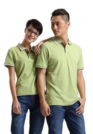 珠地棉POLO衫，領袖撞色，門襟撞色男女時尚款制作