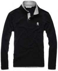 時尚雙領長袖男裝T恤衫制作