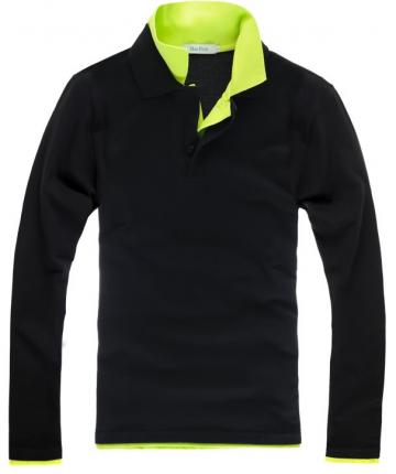 潮流雙領長袖促銷T恤衫