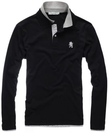 時尚雙領長袖男裝T恤衫制作