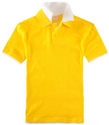 定制黃色雙領(lǐng)個性T恤衫款式