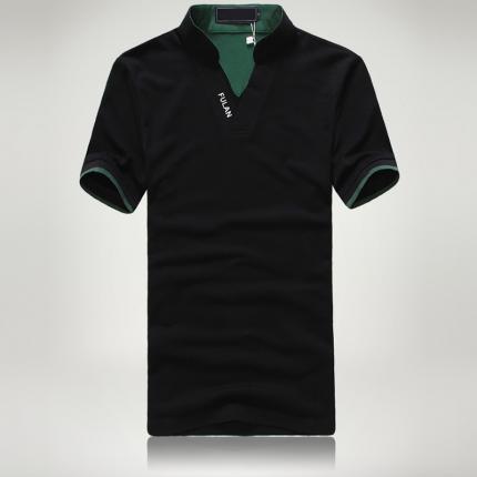 時尚男款黑色棉質T恤衫加工設計