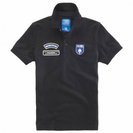 寶藍色男款短袖印花圖T恤衫加工制作設計