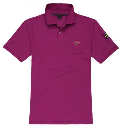 紫色男士翻領短袖純棉POLO衫加工制作