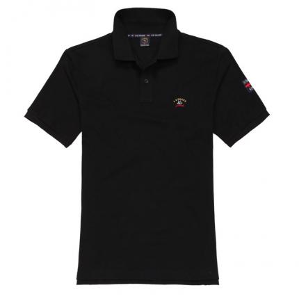 黑色男士短袖POLO衫 珠地精梭純棉材質制作