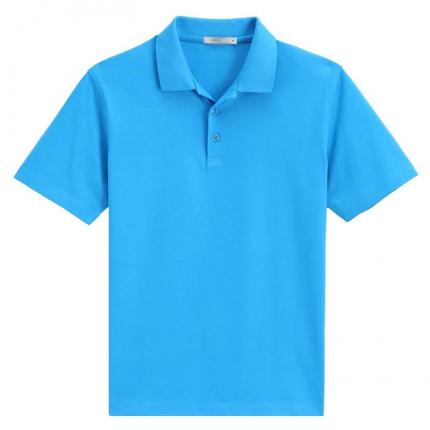 【定制】淺藍色經典POLO衫男士翻領短袖全棉訂制
