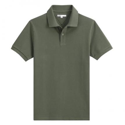 【定制】深灰綠色商務POLO衫男士短袖純棉T恤訂做