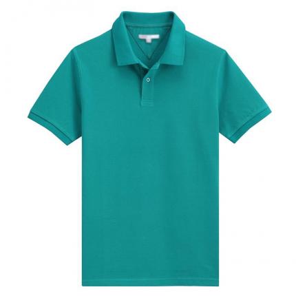 【定制】湖綠色商務POLO衫男士純棉短袖T恤衫加工