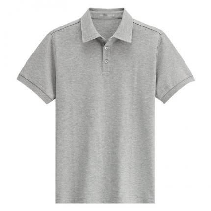 【定制】花灰色翻領(lǐng)短袖T恤衫定制男士短袖POLO