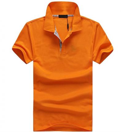 【定制】橙色男款POLO衫加工印制 反領短袖款