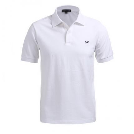 【定制】男款短袖白色企業衫LOGO印制刺繡