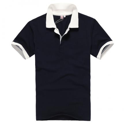 【定制】男士翻領短袖T恤衫 門襟撞色款式制作