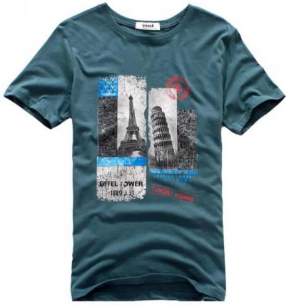 【定制】男士時尚圓領韓版印花T恤衫