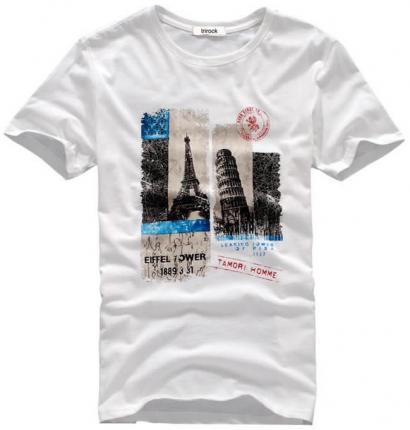 【定制】男士白色韓版圓領T恤衫