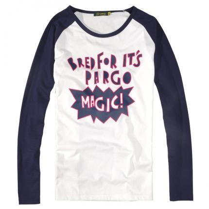 插肩袖長袖圓領時尚字母文化衫