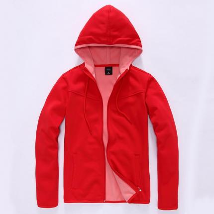 紅色時尚連帽開衫衛衣